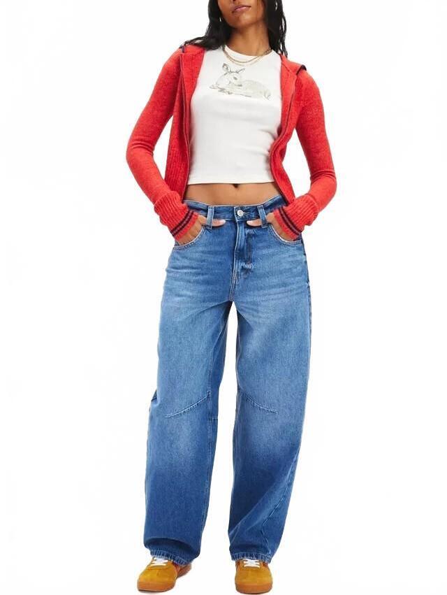 Uo Bdg Logan Buckle Baggy Barrel Jeans Urban Outfitters Nwt Denim Rims 31